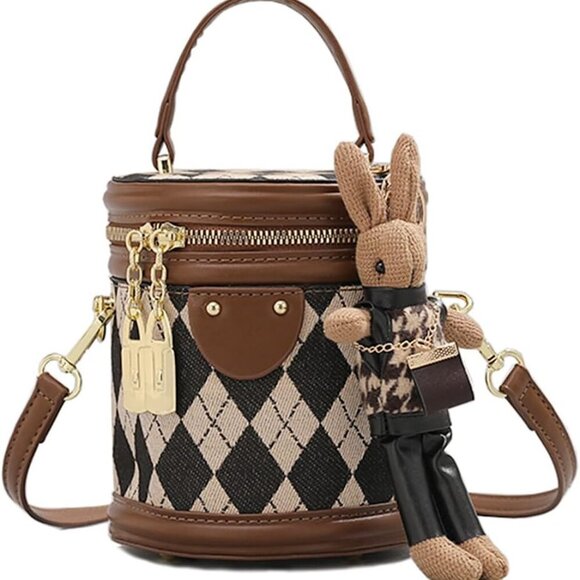 Quilted Lattice Crossbody Shoulder Bags for Women Small Tote Square Satchel Hand - Picture 1 of 7